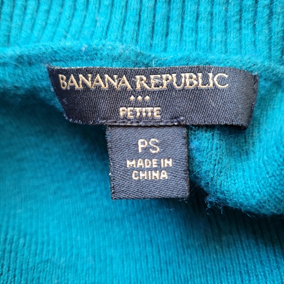 Banana Republic Petite Small V Neck Sweater Green/Blue - Picture 5 of 5